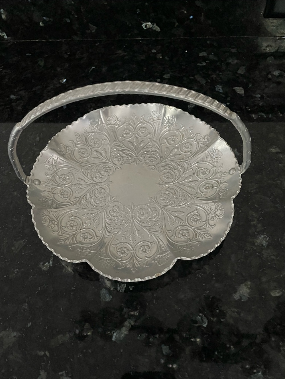 Vintage Hand Wrought Aluminum Tray